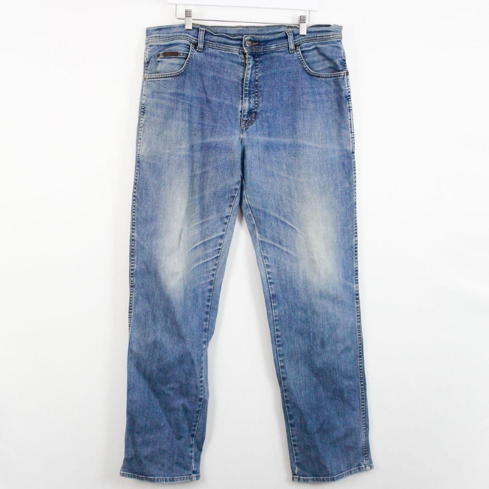Wrangler Texas Stretch Blue Straight Jeans (38/34) - Picture 1 of 5